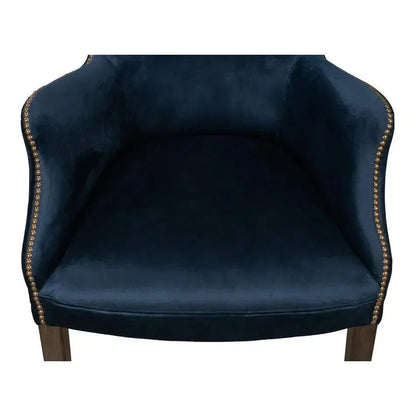 Princess Accent Chair Blue Velvet - LOOMLAN - Sarreid - Accent Chairs