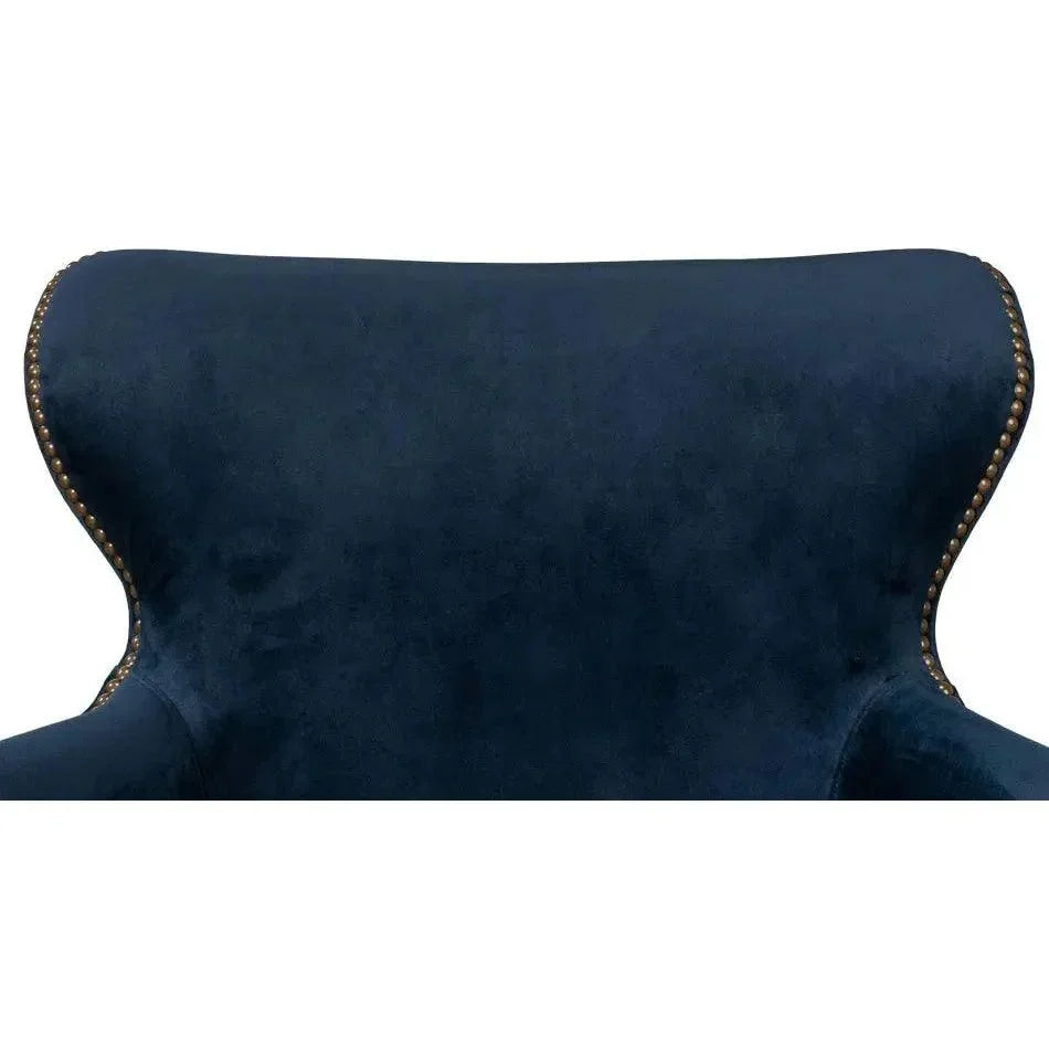 Princess Accent Chair Blue Velvet - LOOMLAN - Sarreid - Accent Chairs