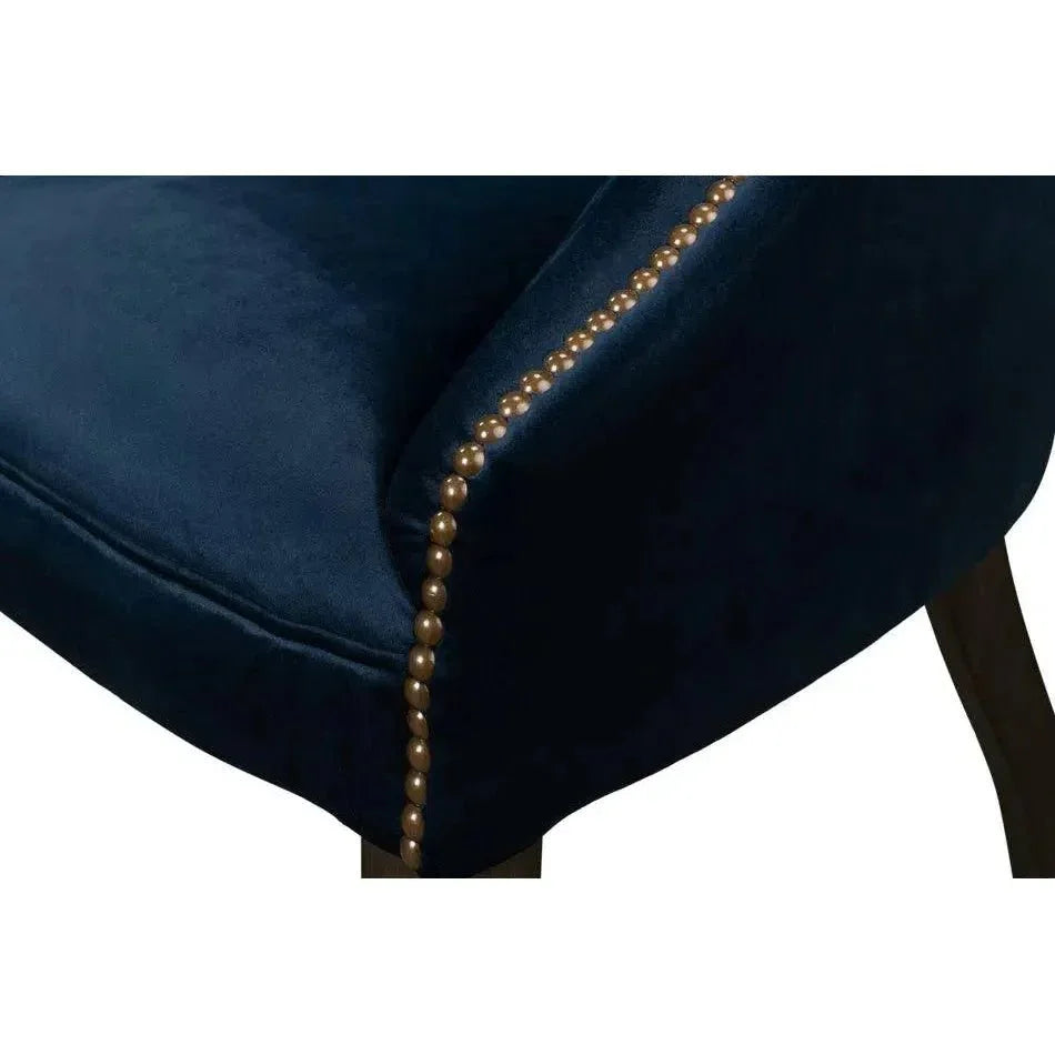 Princess Accent Chair Blue Velvet - LOOMLAN - Sarreid - Accent Chairs