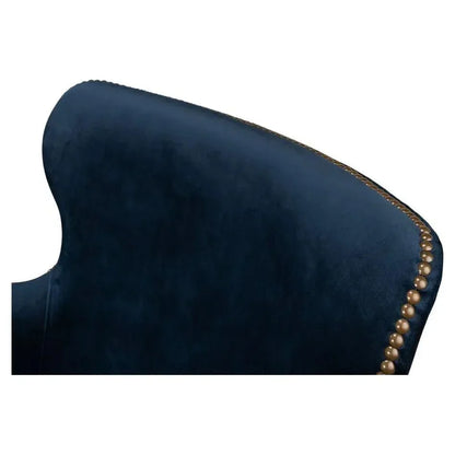 Princess Accent Chair Blue Velvet - LOOMLAN - Sarreid - Accent Chairs