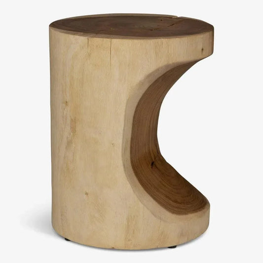 Prisana Natural Solid Chamcha Wooden Side Table - LOOMLAN - Urbia - Side Tables