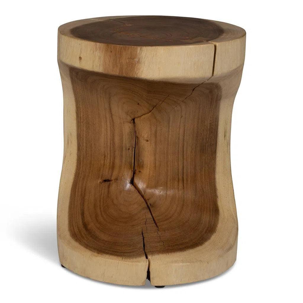 Prisana Natural Solid Chamcha Wooden Side Table - LOOMLAN - Urbia - Side Tables