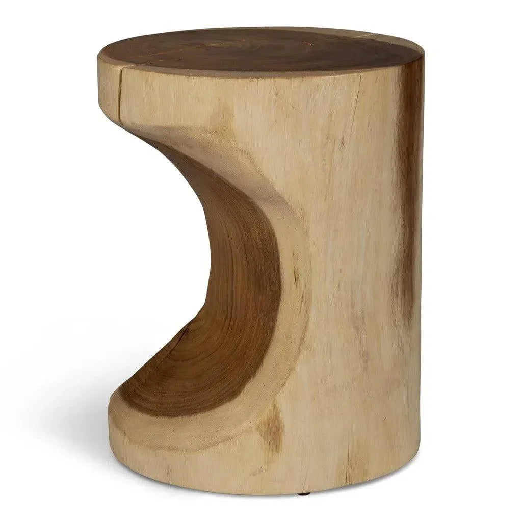 Prisana Natural Solid Chamcha Wooden Side Table - LOOMLAN - Urbia - Side Tables