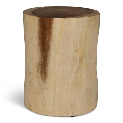 Prisana Natural Solid Chamcha Wooden Side Table - LOOMLAN - Urbia - Side Tables
