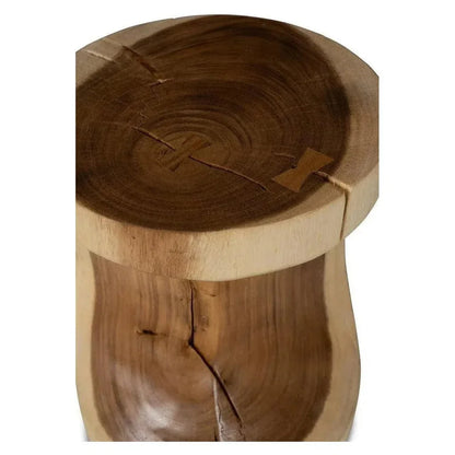 Prisana Natural Solid Chamcha Wooden Side Table - LOOMLAN - Urbia - Side Tables
