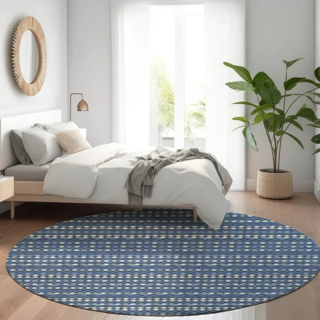 Prismine Blue Washable Indoor - Outdoor Rug - LOOMLAN - LOOMLAN Rugs - Outdoor Rugs