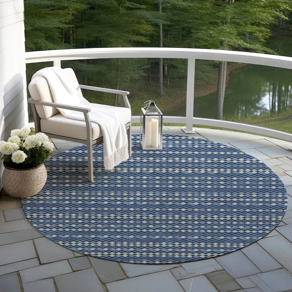 Prismine Blue Washable Indoor - Outdoor Rug - LOOMLAN - LOOMLAN Rugs - Outdoor Rugs