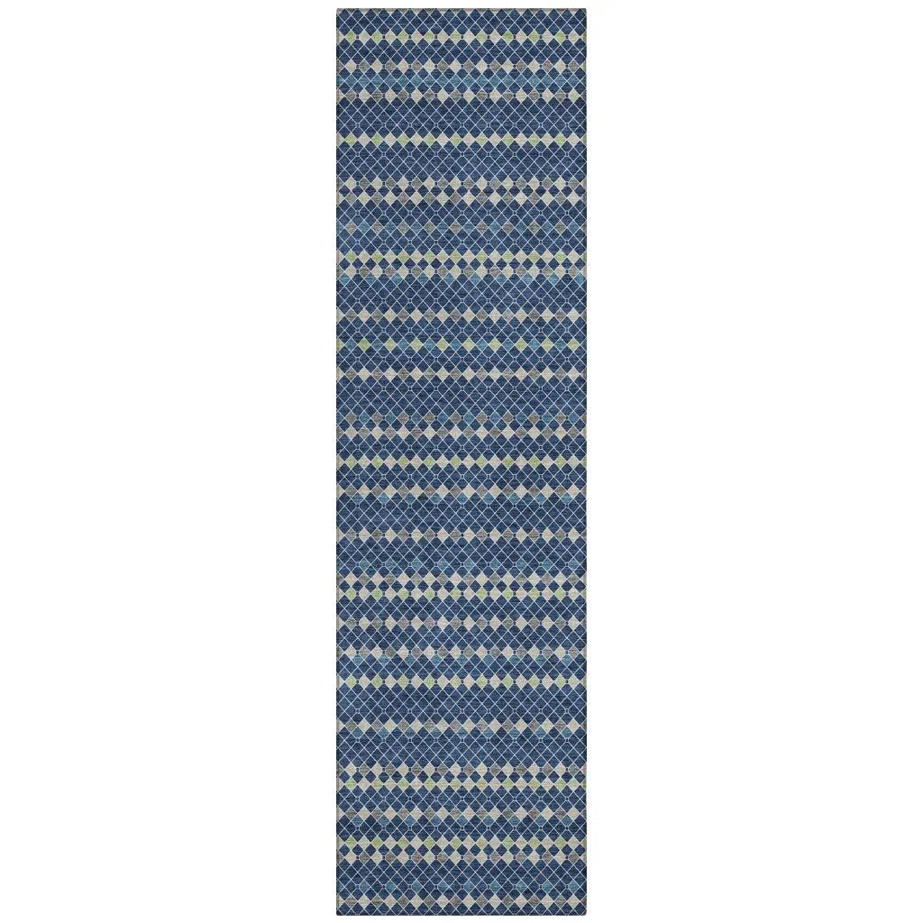 Prismine Blue Washable Indoor - Outdoor Rug - LOOMLAN - LOOMLAN Rugs - Outdoor Rugs