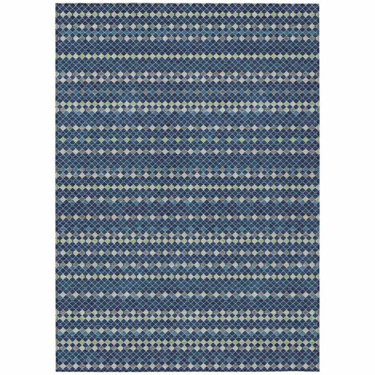 Prismine Blue Washable Indoor - Outdoor Rug - LOOMLAN - LOOMLAN Rugs - Outdoor Rugs