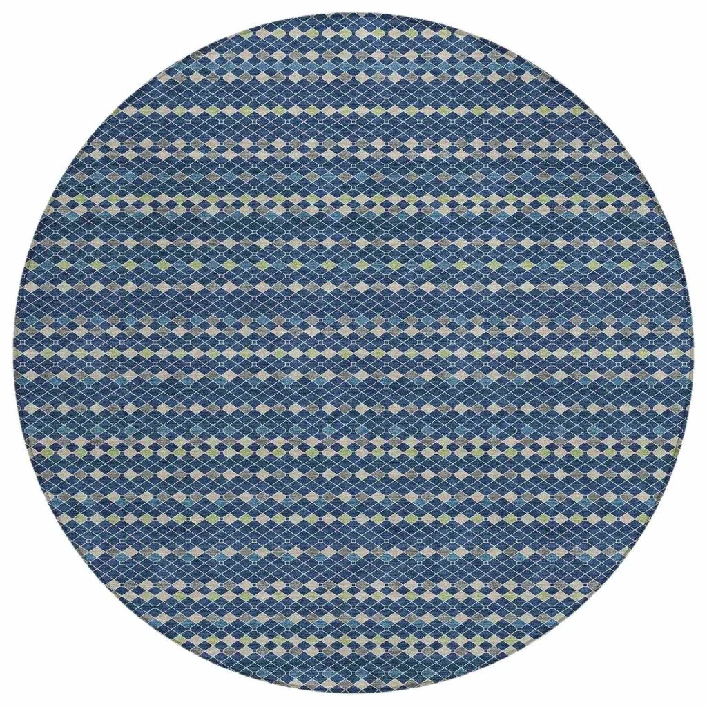 Prismine Blue Washable Indoor - Outdoor Rug - LOOMLAN - LOOMLAN Rugs - Outdoor Rugs