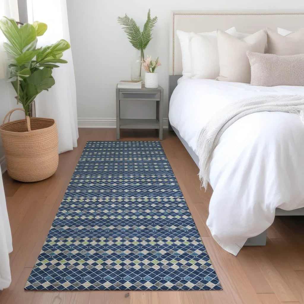 Prismine Blue Washable Indoor - Outdoor Rug - LOOMLAN - LOOMLAN Rugs - Outdoor Rugs