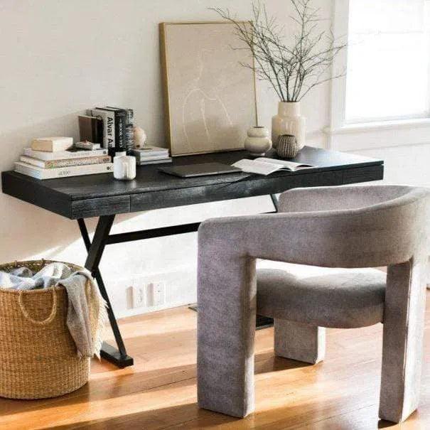 Profecto Modern Wood Black Desk With Drawer-Home Office Desks-Moe's Home-LOOMLAN