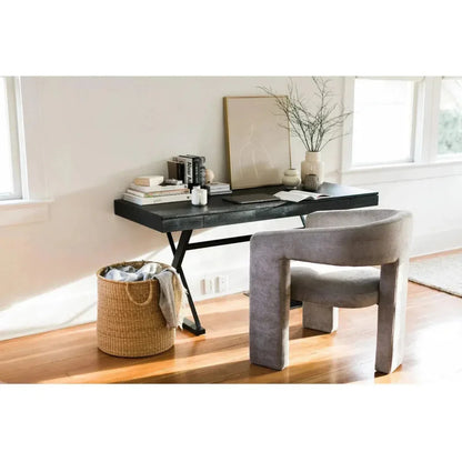 Profecto Modern Wood Black Desk With Drawer-Home Office Desks-Moe's Home-LOOMLAN