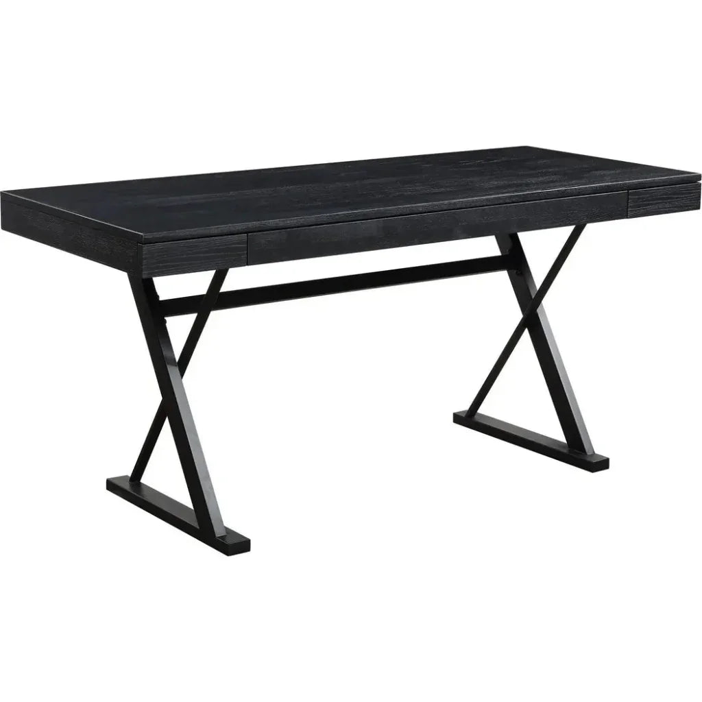 Profecto Modern Wood Black Desk With Drawer-Home Office Desks-Moe's Home-LOOMLAN