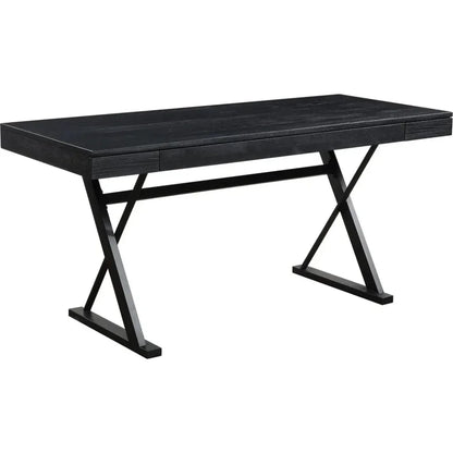 Profecto Modern Wood Black Desk With Drawer-Home Office Desks-Moe's Home-LOOMLAN