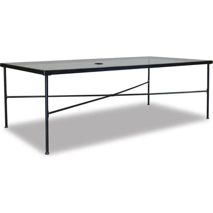 Provence Glass Top Outdoor Dining Table-Outdoor Dining Tables-Sunset West-Rectangle-LOOMLAN