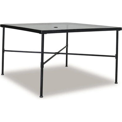 Provence Glass Top Outdoor Dining Table-Outdoor Dining Tables-Sunset West-Square-LOOMLAN