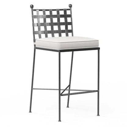 Provence Sunbrella Outdoor Bar Stool-Outdoor Bar Stools-Sunset West-Canvas Flax-LOOMLAN