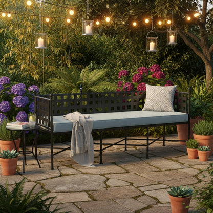 Provence Sunbrella Outdoor Bench-Outdoor Benches-Sunset West-LOOMLAN