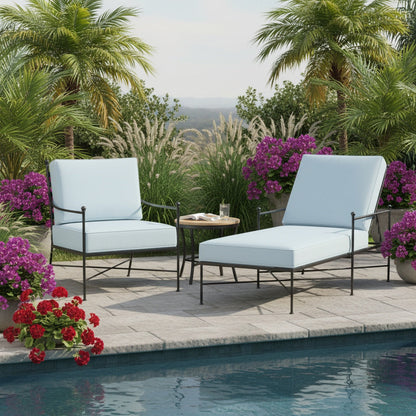 Provence Sunbrella Outdoor Lounge Chaise-Outdoor Chaises-Sunset West-LOOMLAN