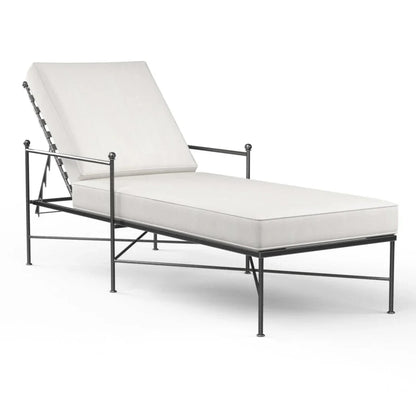 Provence Sunbrella Outdoor Lounge Chaise-Outdoor Chaises-Sunset West-Canvas Flax-LOOMLAN