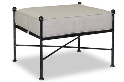 Provence Sunbrella Outdoor Ottoman-Outdoor Ottomans-Sunset West-Canvas Flax-LOOMLAN