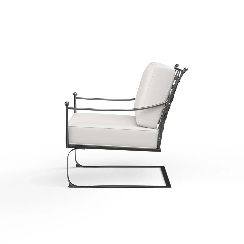 Provence Sunbrella Rocking Outdoor Club Chair-Outdoor Accent Chairs-Sunset West-LOOMLAN