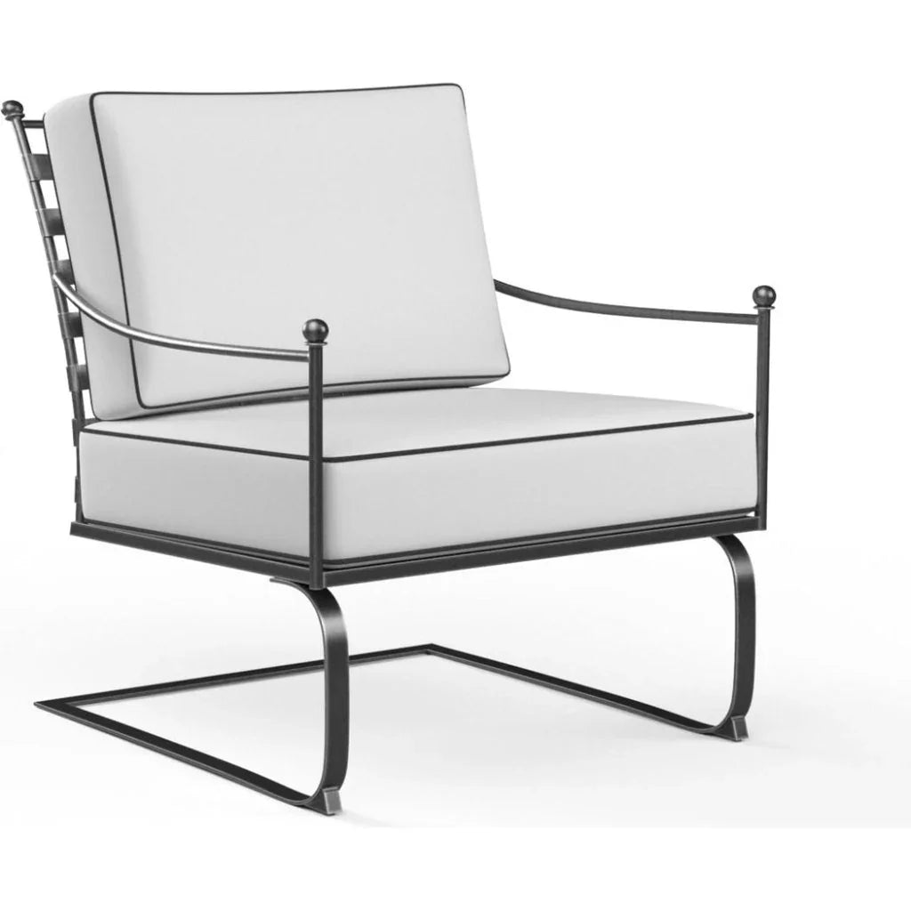 Provence Sunbrella Rocking Outdoor Club Chair-Outdoor Accent Chairs-Sunset West-Contrast Spectrum-LOOMLAN