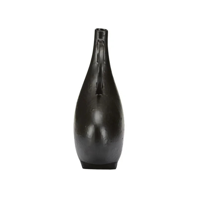 Punalu'u Black Glazed Ceramic Vase - LOOMLAN - Wildwood - Vases & Jars