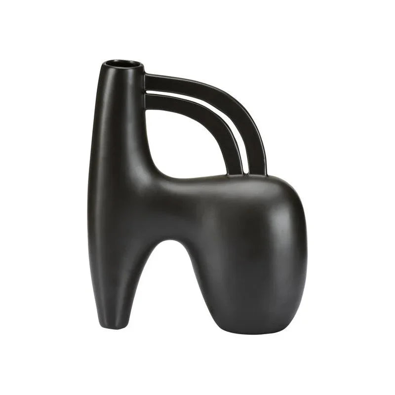 Punalu'u Black Glazed Ceramic Vase - LOOMLAN - Wildwood - Vases & Jars