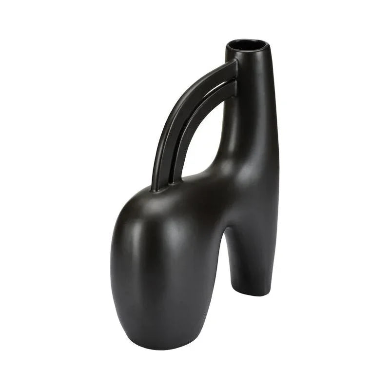 Punalu'u Black Glazed Ceramic Vase - LOOMLAN - Wildwood - Vases & Jars