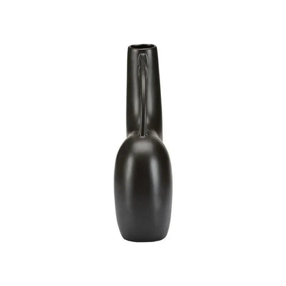 Punalu'u Black Glazed Ceramic Vase - LOOMLAN - Wildwood - Vases & Jars
