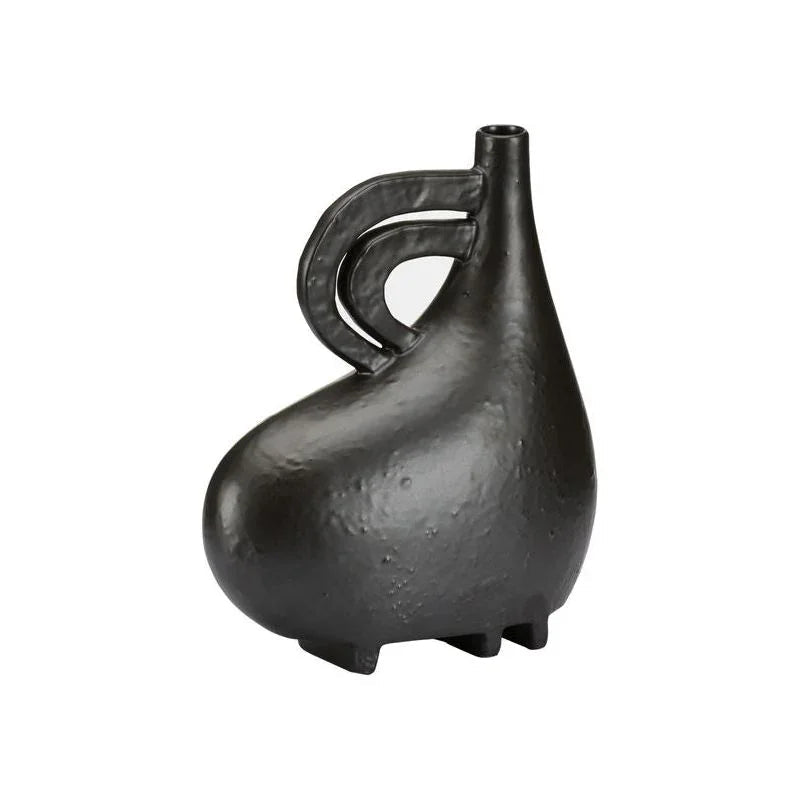 Punalu'u Black Glazed Ceramic Vase - LOOMLAN - Wildwood - Vases & Jars