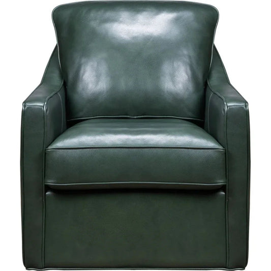 Pure Leather Maximum Comfort Swivel Chair - LOOMLAN - Olivia + Quinn - Club Chairs