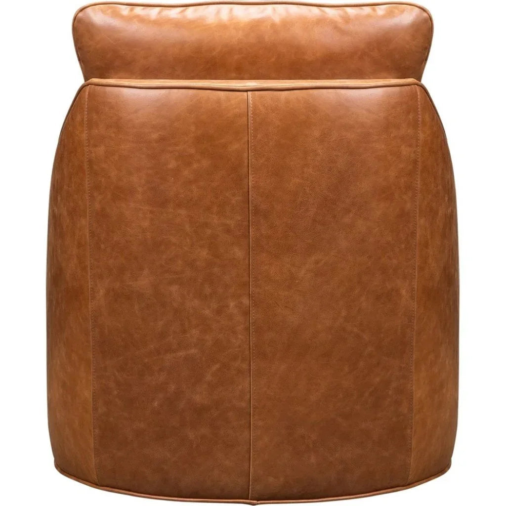 Pure Leather Maximum Comfort Swivel Chair - LOOMLAN - Olivia + Quinn - Club Chairs