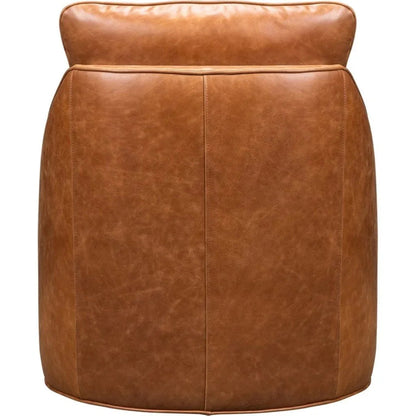 Pure Leather Maximum Comfort Swivel Chair - LOOMLAN - Olivia + Quinn - Club Chairs
