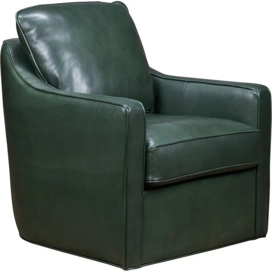 Pure Leather Maximum Comfort Swivel Chair - LOOMLAN - Olivia + Quinn - Club Chairs