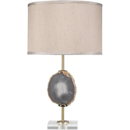 Purple Agate Crystal Iron Agate Slice Table Lamp - LOOMLAN - Jamie Young - Table Lamps