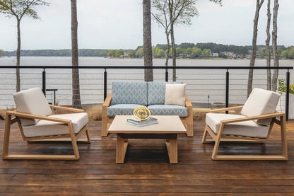 Pursuit Aluminum Square Outdoor Cocktail Table-Outdoor Coffee Tables-Lloyd Flanders-LOOMLAN