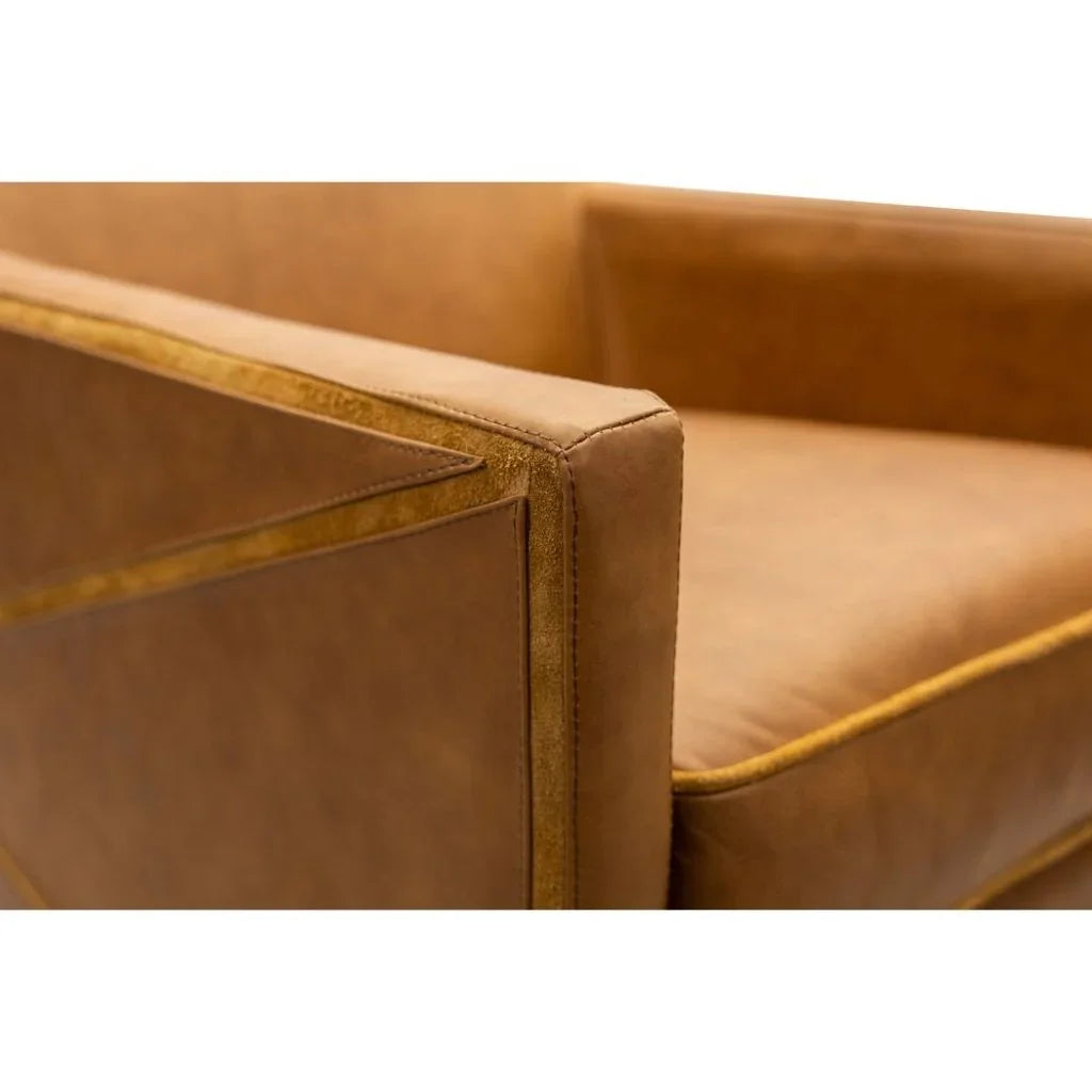 Puzzle Comfort Design Leather Chair - LOOMLAN - Olivia + Quinn - Club Chairs