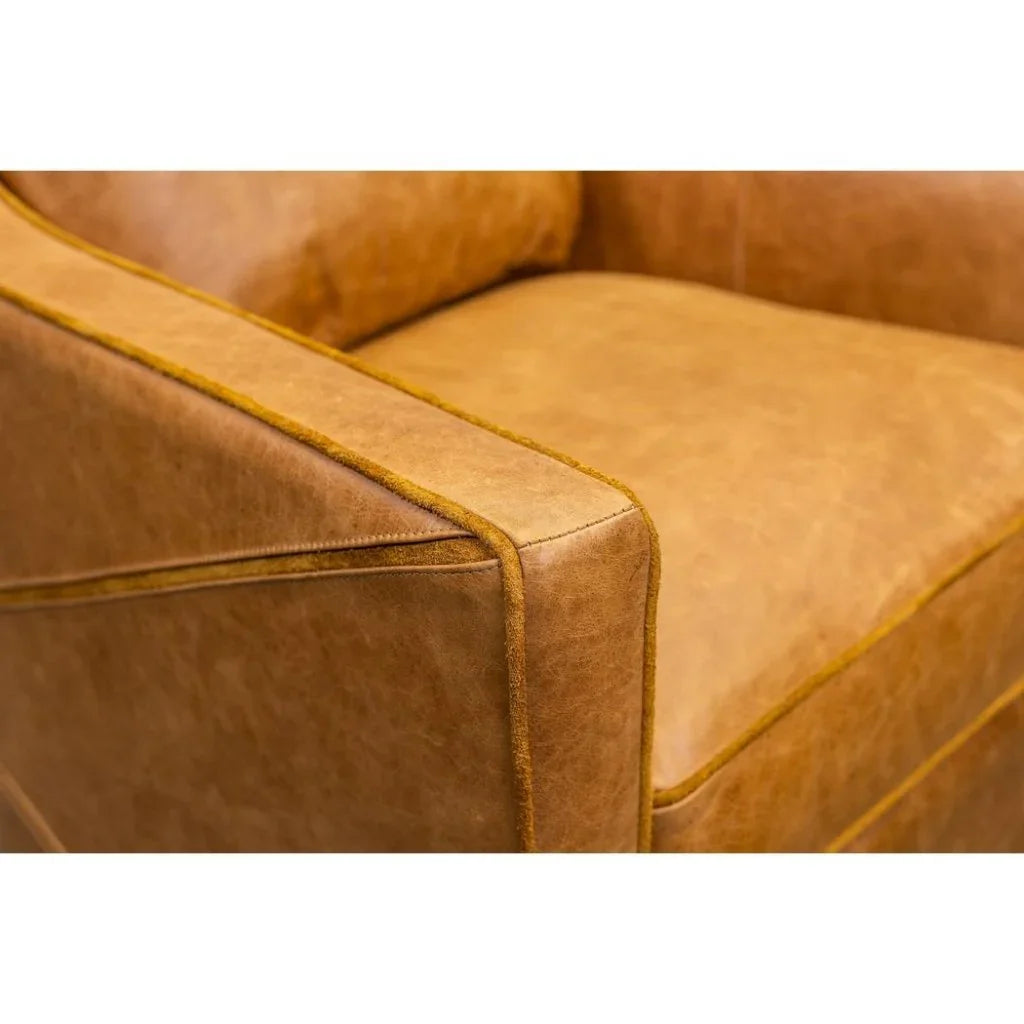 Puzzle Modern Stylish Leather Swivel Chair - LOOMLAN - Olivia + Quinn - Club Chairs