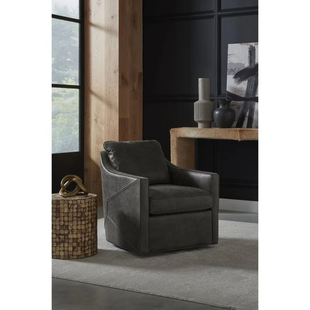 Puzzle Modern Stylish Leather Swivel Chair - LOOMLAN - Olivia + Quinn - Club Chairs