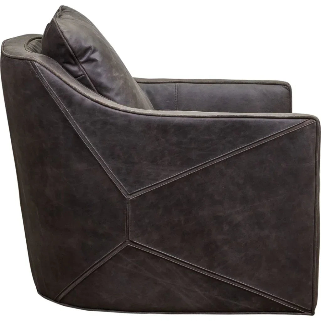 Puzzle Modern Stylish Leather Swivel Chair - LOOMLAN - Olivia + Quinn - Club Chairs