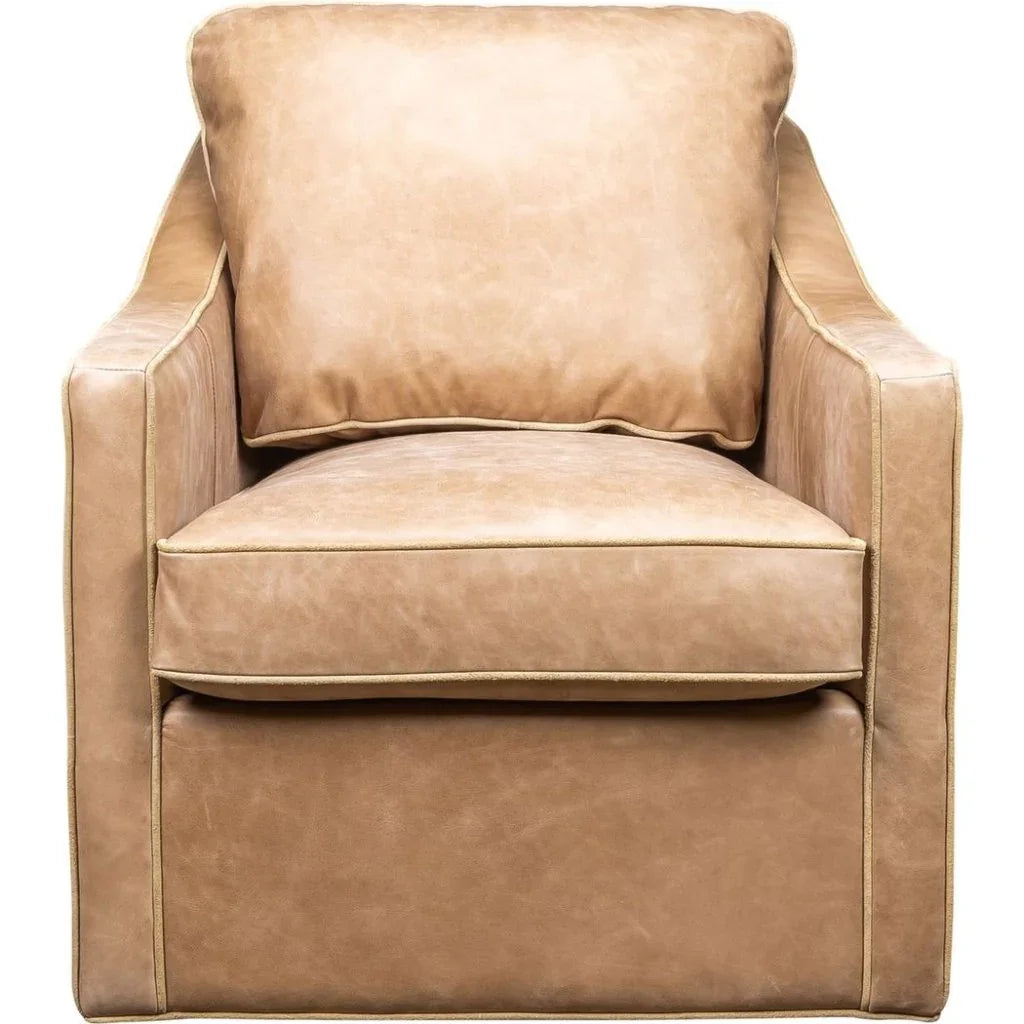 Puzzle Modern Stylish Leather Swivel Chair - LOOMLAN - Olivia + Quinn - Club Chairs