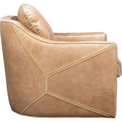 Puzzle Modern Stylish Leather Swivel Chair - LOOMLAN - Olivia + Quinn - Club Chairs