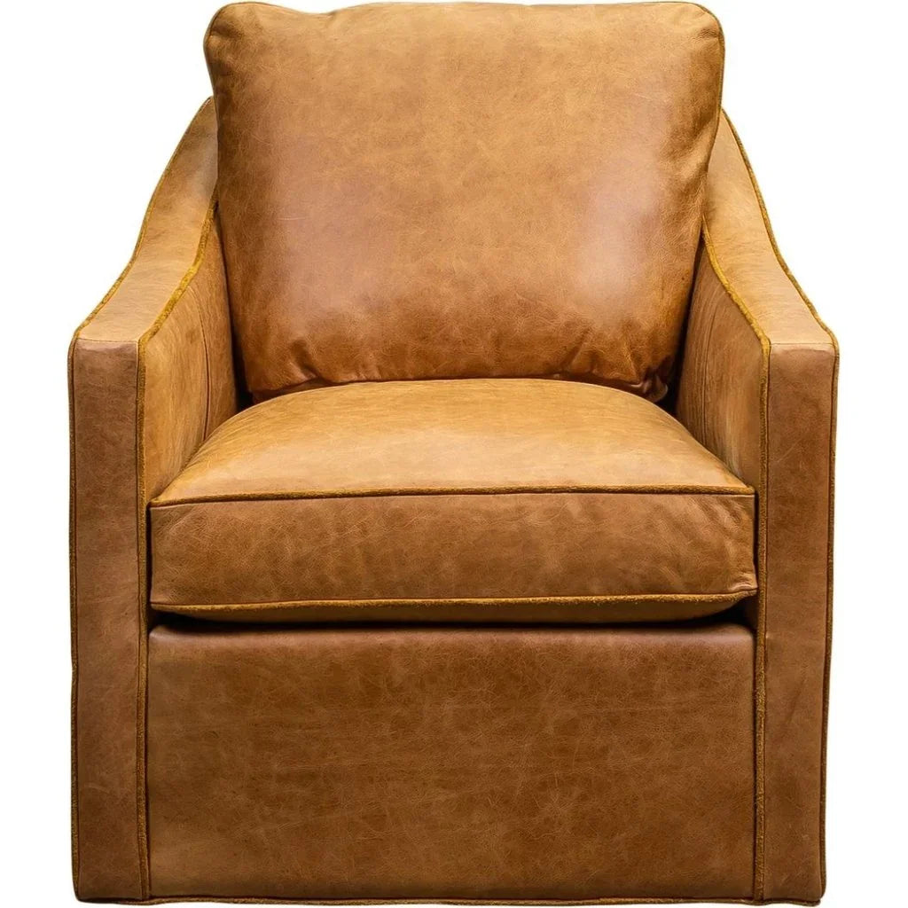 Puzzle Modern Stylish Leather Swivel Chair - LOOMLAN - Olivia + Quinn - Club Chairs