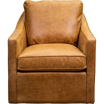 Puzzle Modern Stylish Leather Swivel Chair - LOOMLAN - Olivia + Quinn - Club Chairs