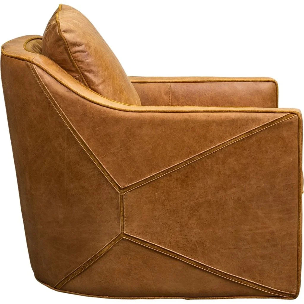 Puzzle Modern Stylish Leather Swivel Chair - LOOMLAN - Olivia + Quinn - Club Chairs
