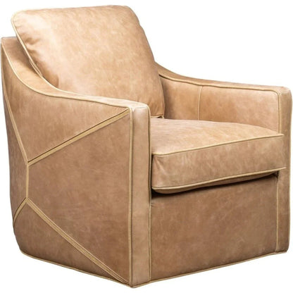 Puzzle Modern Stylish Leather Swivel Chair - LOOMLAN - Olivia + Quinn - Club Chairs