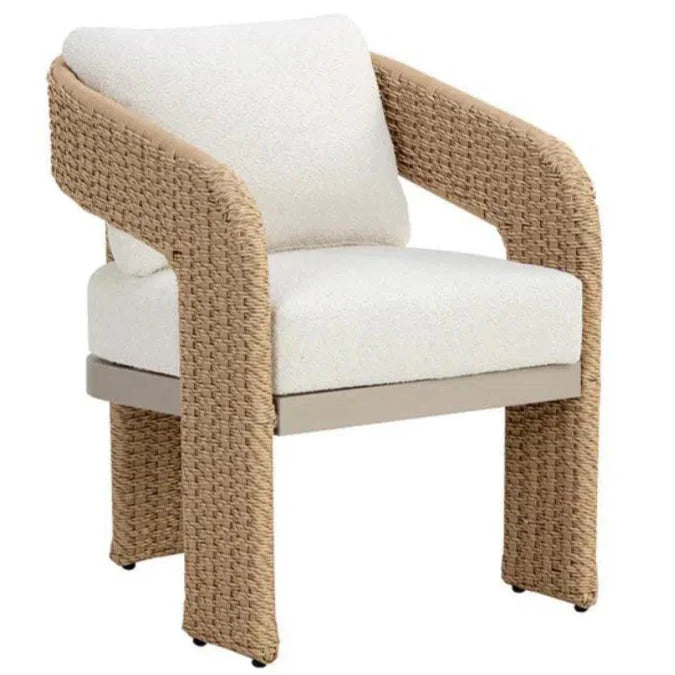Pylos Fabric Outdoor Dining Armchair-Outdoor Dining Chairs-SUNPAN-Natural - Louis Cream-LOOMLAN